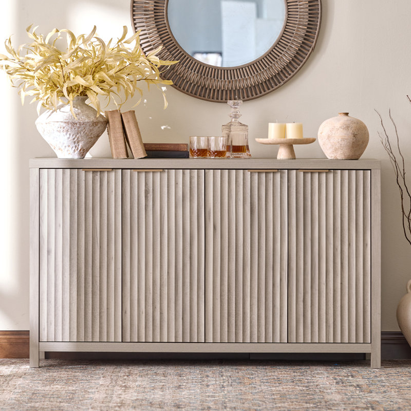 Nicolee 141cm Wide Credenza, Greige Oak