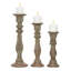 Ensemble de 3 chandelles en bois