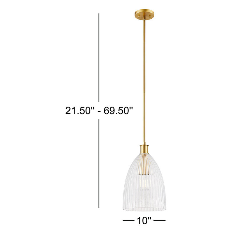 Whistler 1 - Light Pendant in Natural Brass, 15.5" H x 10" W x 10" D