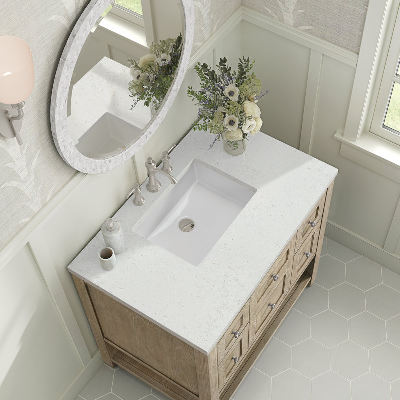 Breckenridge 36'' W Single Vanity, Whitewashed Oak, Lime Delight, 8" Widespread