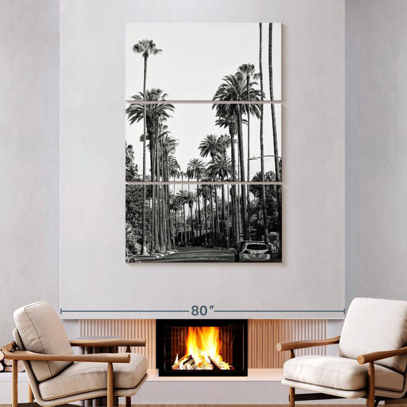 Sireci Black California Los Angeles Downtown I, 74" H x 48" W