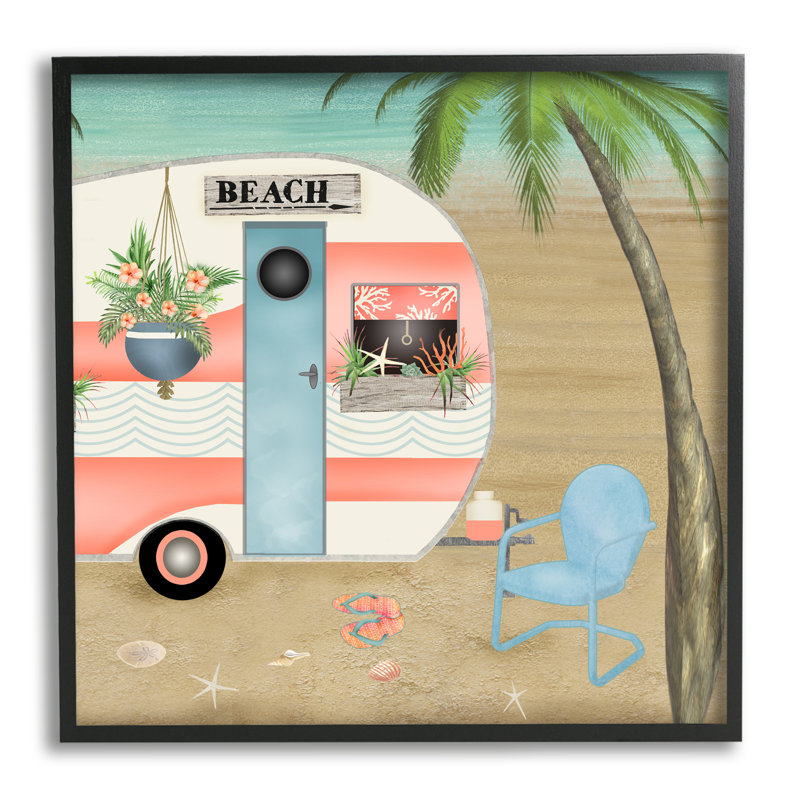 Coastal Van Sea Horizon, H 17 po x l 17 po x P 1,5 po, Giclée encadrée noir minuit