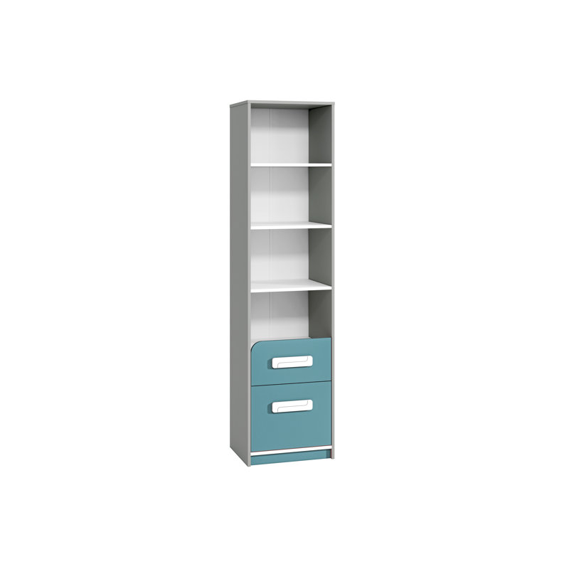 Incera 199 cm H x 50 cm W Standard Bookcase, Blue