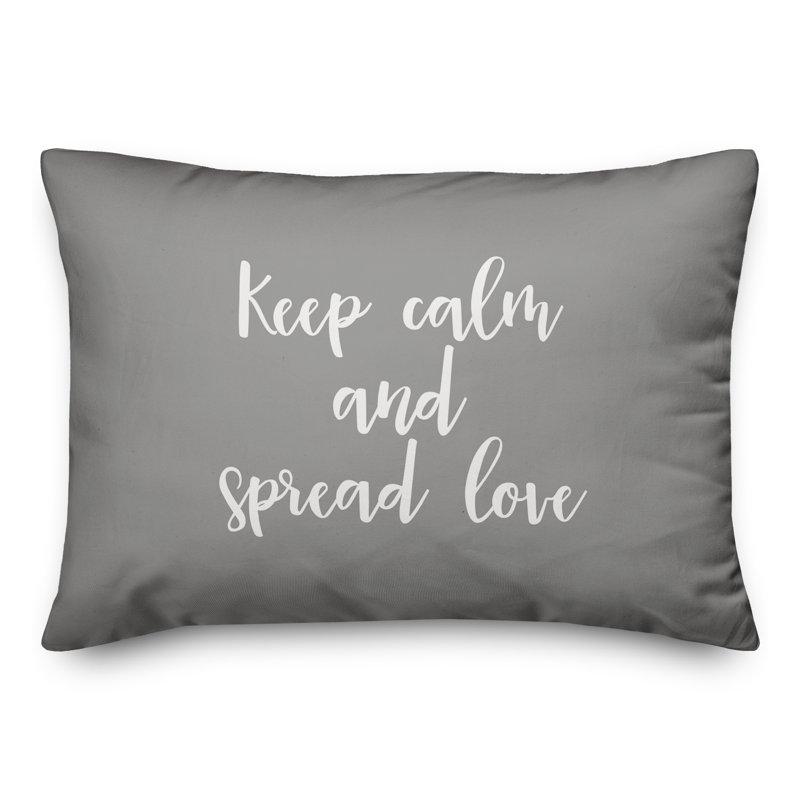  Coussin Keep Keep Calm And Spread Love, Gris