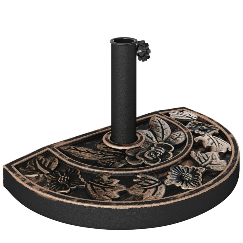 Porte-parasol décoratif d'extérieur, base de parasol demi-ronde pour patio