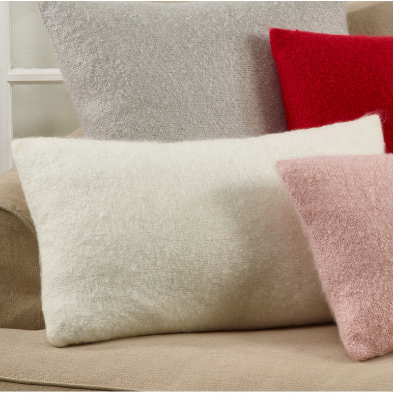Angora Collection Reversible Throw Pillow, Polyester/Polyfill, Pink