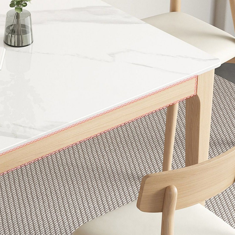 Pierre carrée blanche avec table de salle à manger solide pour la salle à manger / cuisine