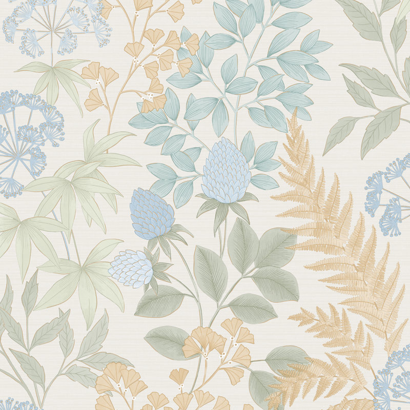 Gilded Bloom Cream Ground Wallpaper, Cream