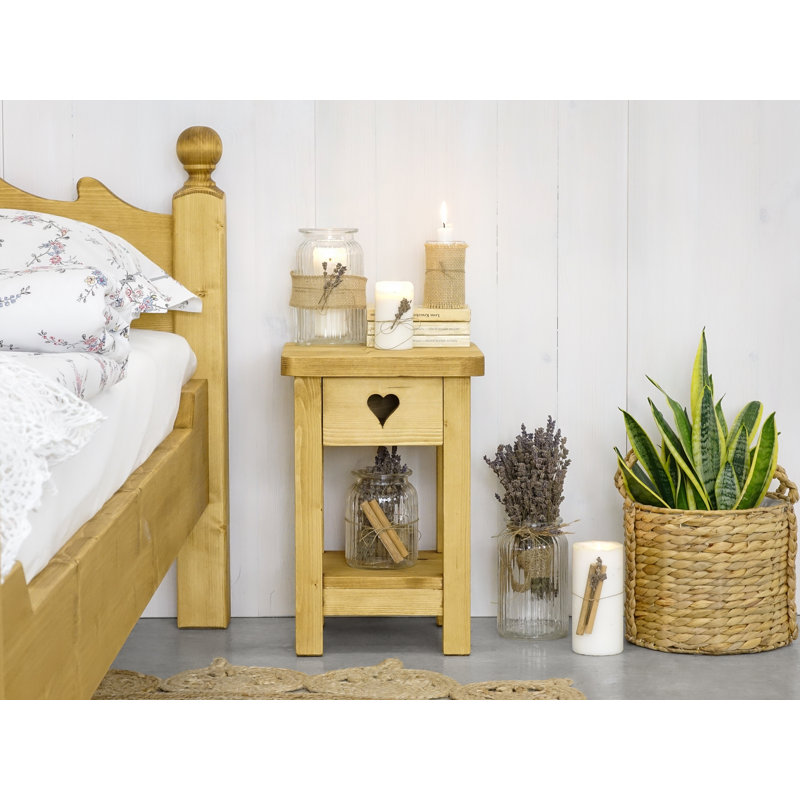 Schlueter 30cm W Solid Wood Bedside Table