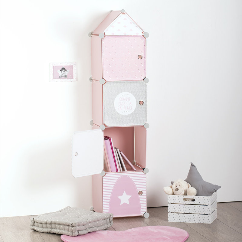 Amdi 139 cm H X 34 cm W Kids Cube Bookcase