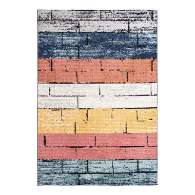 Tapis bleu / rouge Sophie