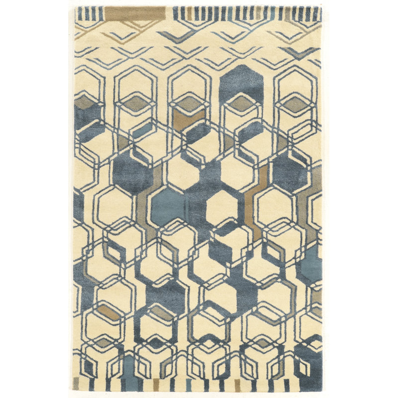 Schaffner Wool Geometric Indoor Rug, Rectangle 8' x 11'