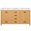Meuble-lavabo à double vasque moderne peu encombrant, structure en bois massif, design contemporain