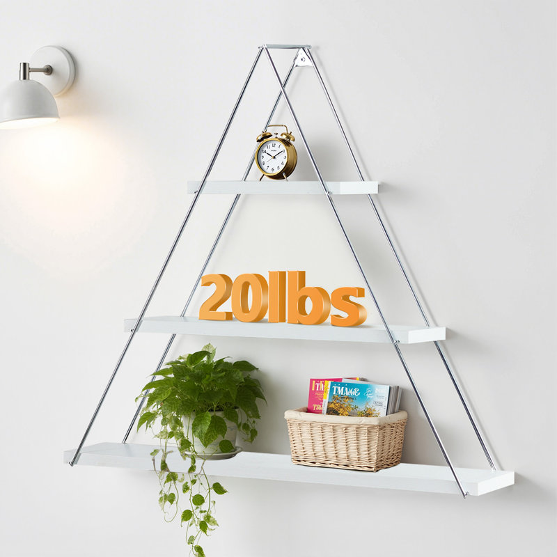 Petites tablettes murales en bois massif, Bois blanc