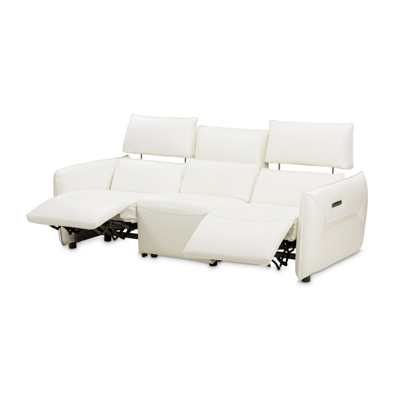 Mia Bella 94.5'' Recessed Arm Reclining Loveseat, White