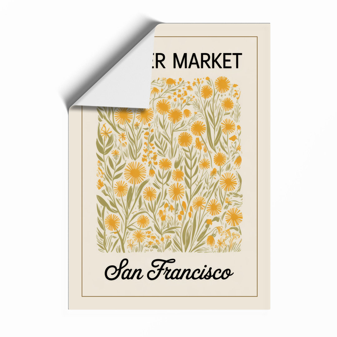 Flower Market San Francisco Vintage - Framed Print