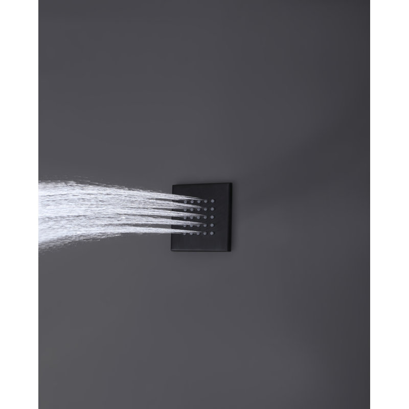 Système de douche thermostatique en laiton massif à 4 fonctions avec 3 jets de corps à haute pression et valve brute