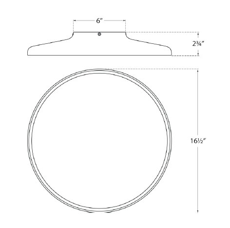 Peter Bristol Dot Flush Mount, Matte Black, 2.75" H x 16.25" W x 16.25" D