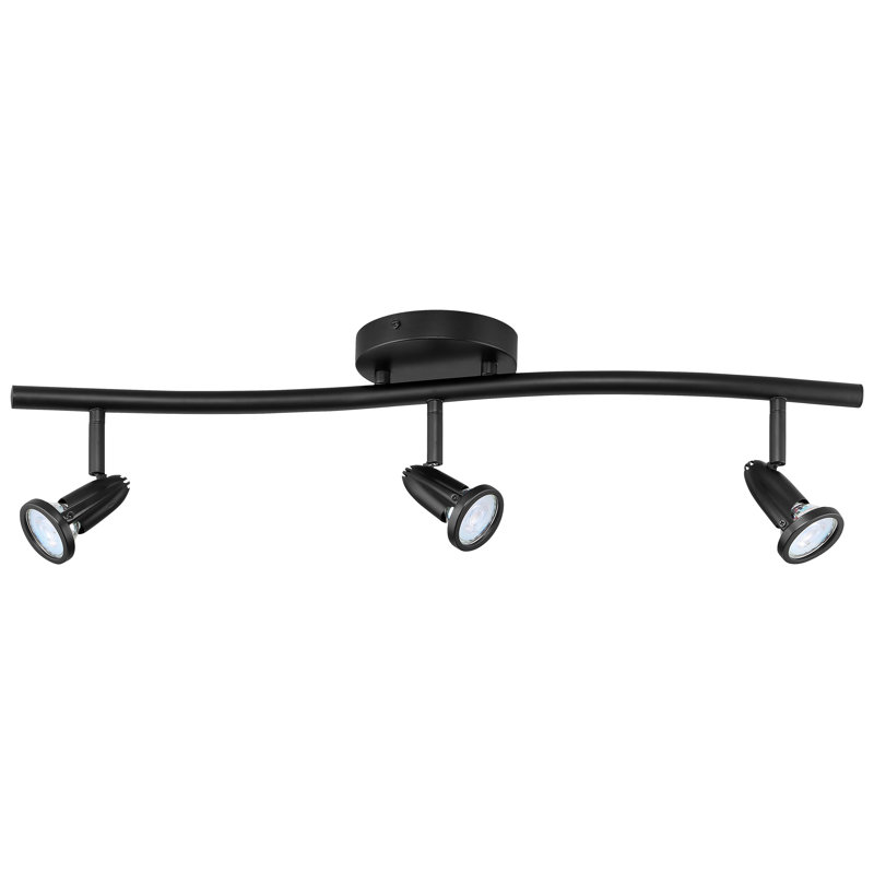 Cobra - 3-Light LED Wall or Ceiling Spotlight Bar - Black Finish - Replaceable LED