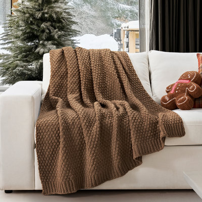 Chunky Chenille Knit Throw Blanket