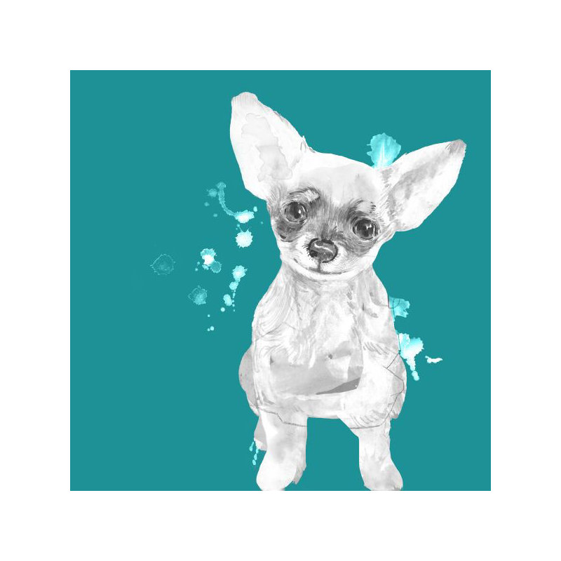 Vivid Puppies II Painting by Elle Youngstrom, Knife Gel