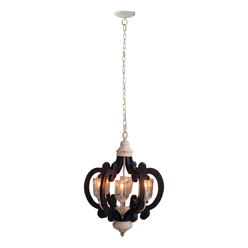 Luminaire suspendu 6 lumières Laternbeaded Farmhouse avec chaîne réglable, ampoule non incluse, Bleu