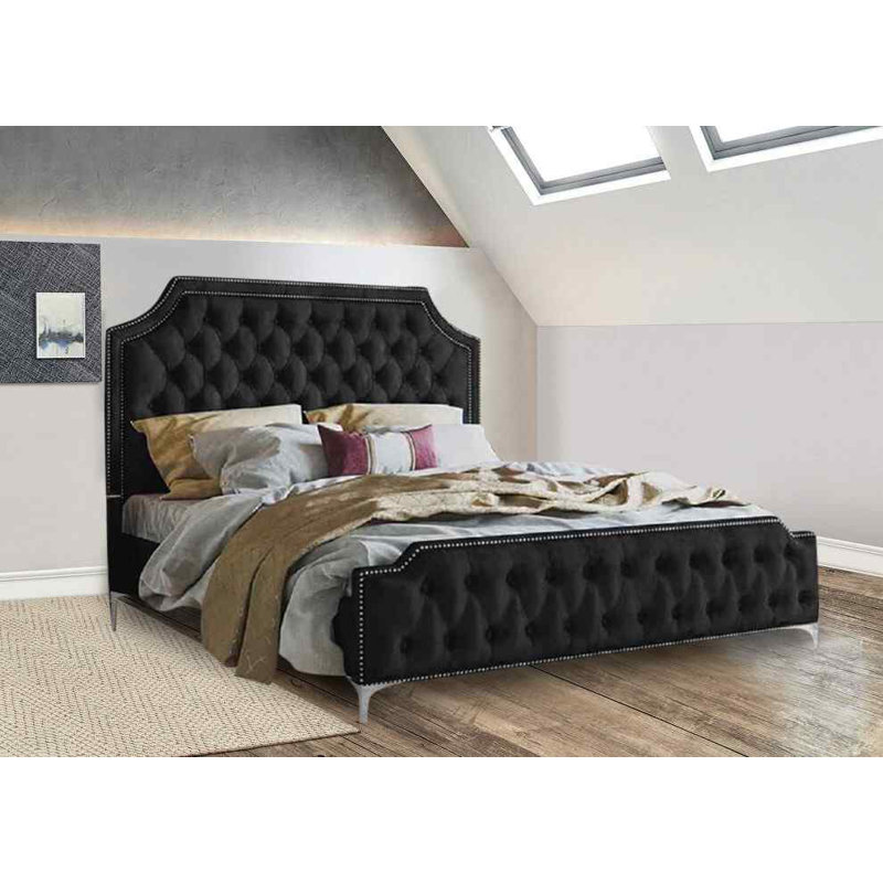 Upholstered Bed, Single (3'), Black