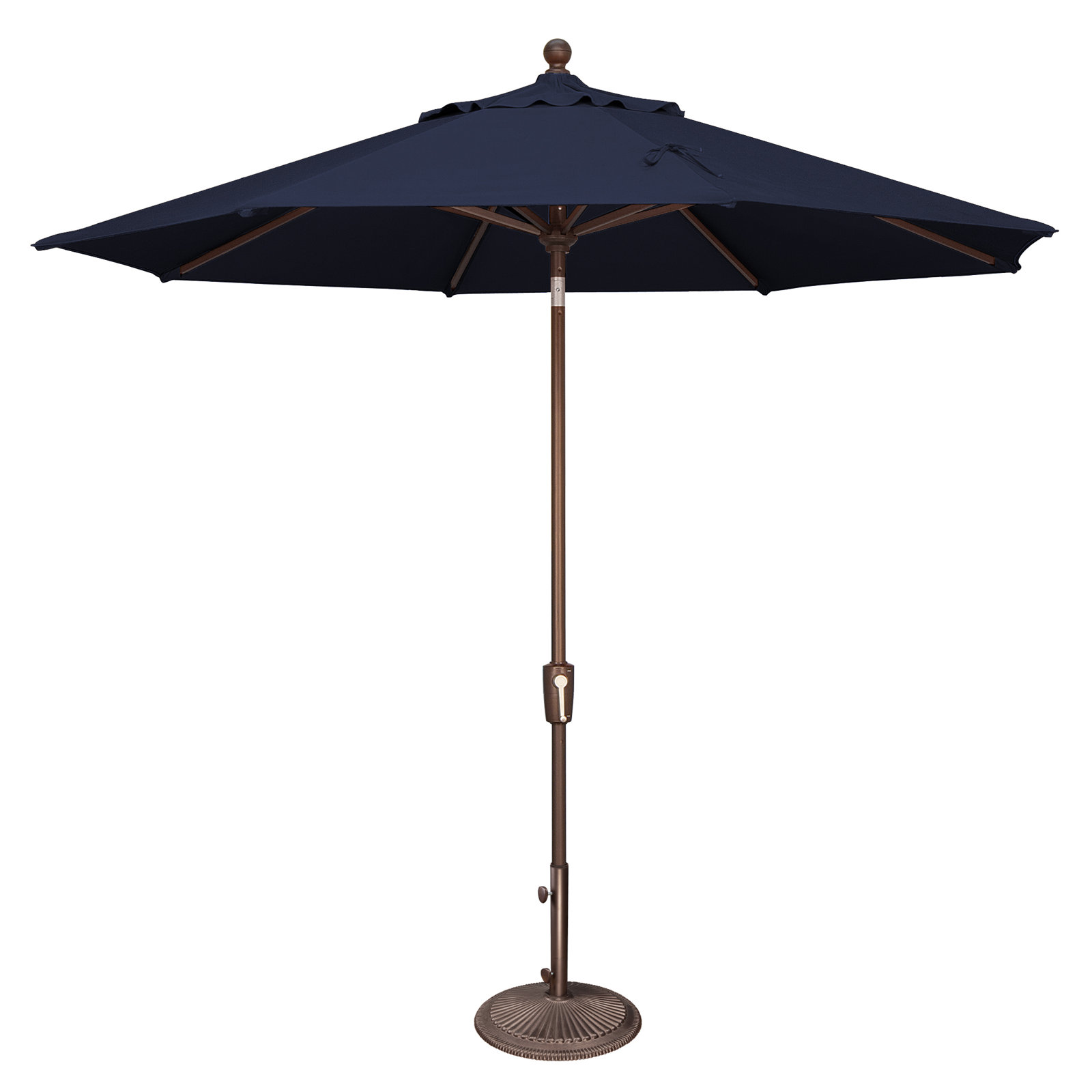 Launceston Market Umbrella, Bronze, 101.7" H x 108" W x 108" D, Navy Sunbrella Acrylic