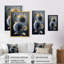 «Hyperrealistic Blue and Gold Flower I», reproduction sur toile-86827899-86827900