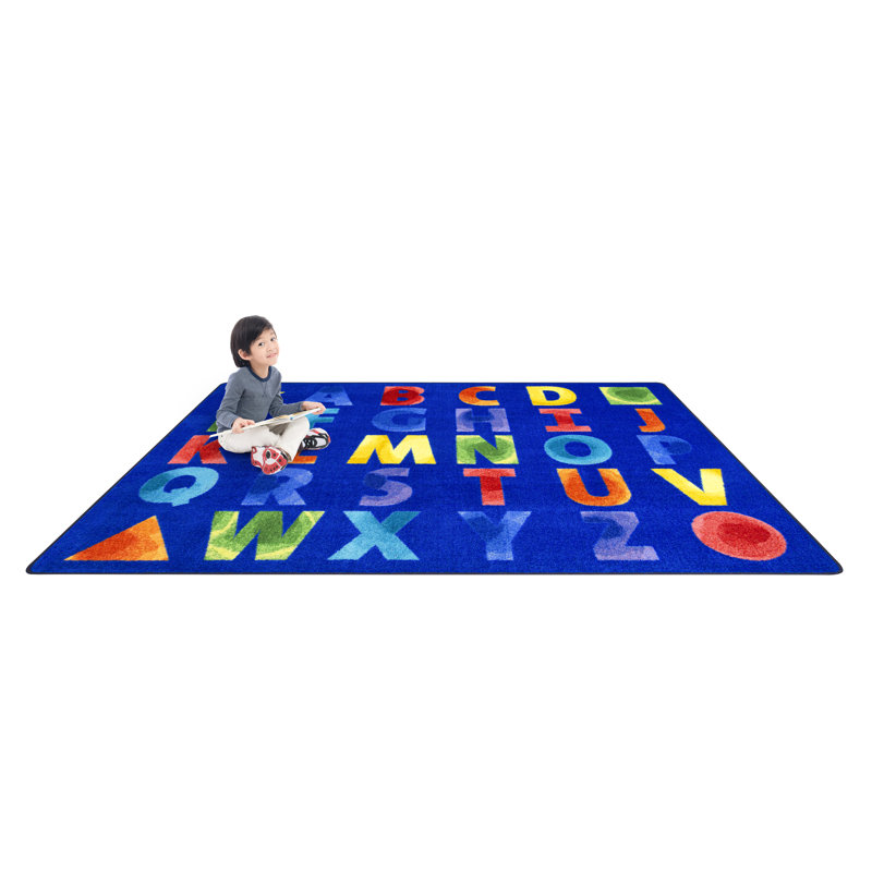 Tapis à motifs alphabet aquarelle, Rectangle 5 pi 4 po x 7 pi 8 po