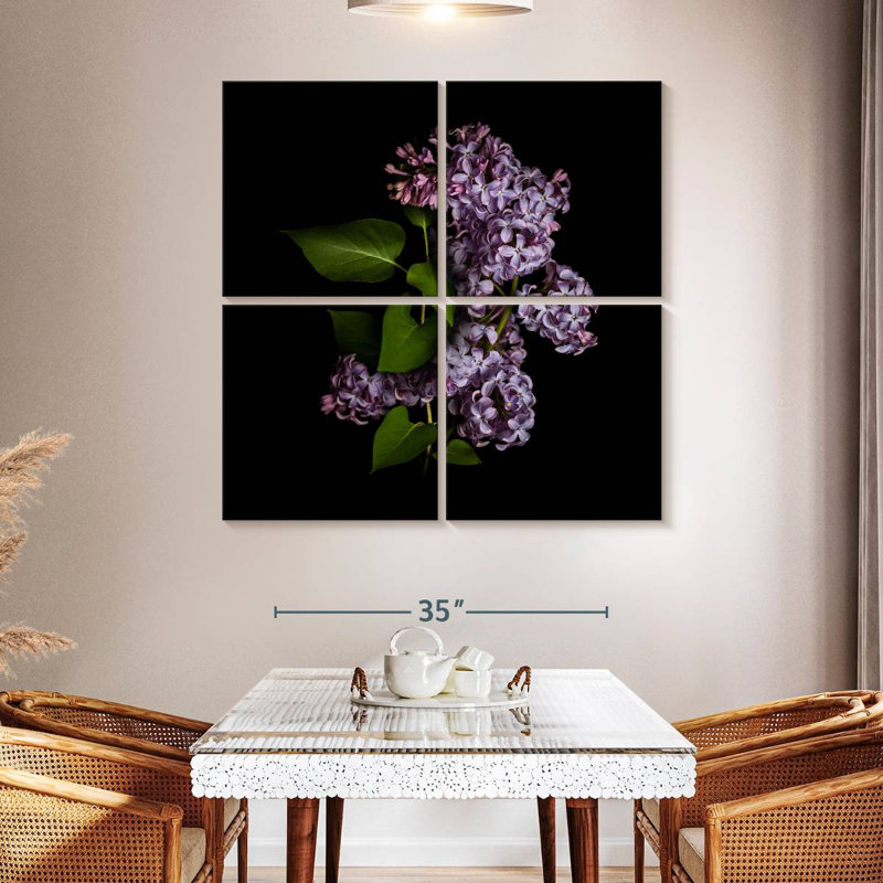 Harnek lilas dans le noir, H 45 po x l 45 po
