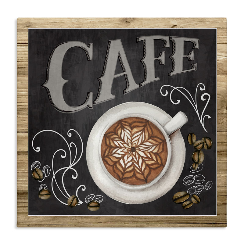 Motif de grains de café en forme de tableau noir au café, H 36 po x l 36 po