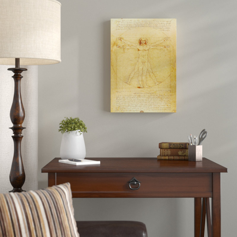 Vitruvian Man by Leonardo Da Vinci - Wrapped Canvas Painting, 100cm H x 70cm W
