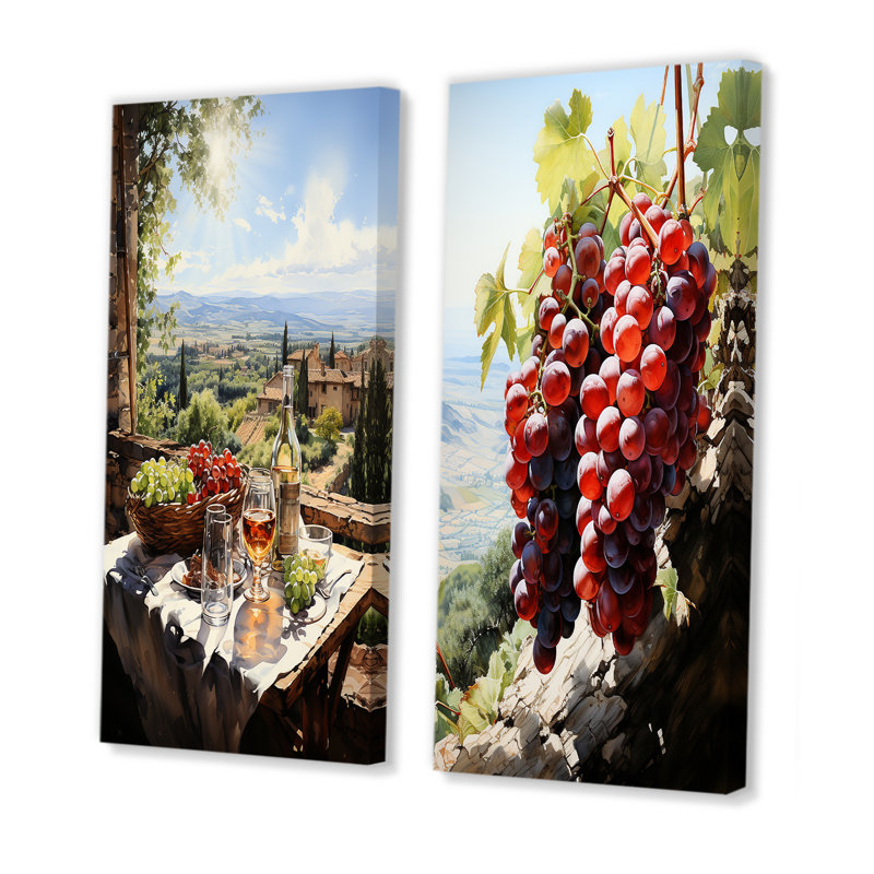 «Vineyard Rendezvous In Rioja», 2 pièces, Toile tendue, H 24 po x l 20 po