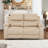 3 - Piece Transitional Modern Faux Leather Living Room Set, Manual Reclining Couch With Cup Holders-395175658