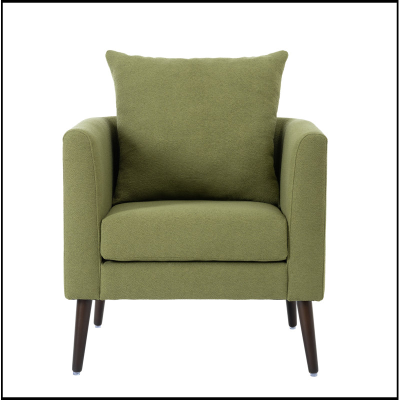 Fauteuil Mid-Century confortable pour diverses pièces, rehaussant le style intérieur, Vert olive