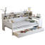 Lit de jour en bois avec tablettes de rangement, lit multifonctionnel avec deux tiroirs de rangement et bureau d'étude-1537469342-1537469341
