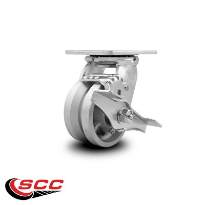 Steel Caster with Roller Bearing and Brake