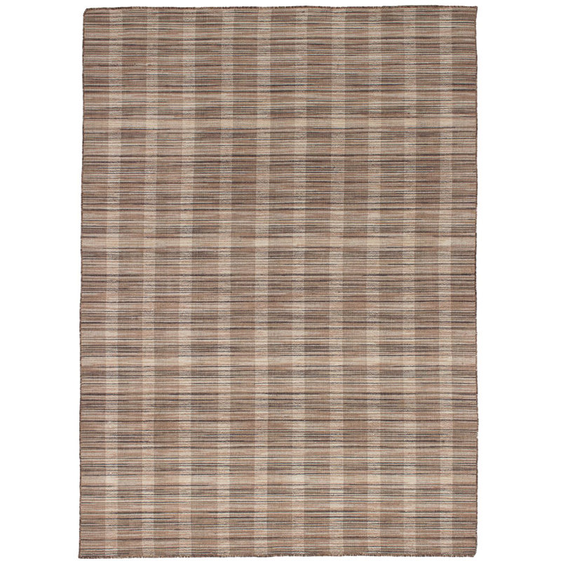 Tapis brun clair en laine tissé à la main Wickman