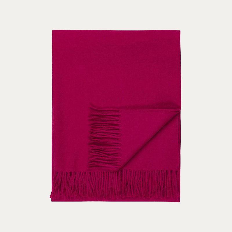 Madison Woven Baby Alpaca Throw Blanket, Raspberry