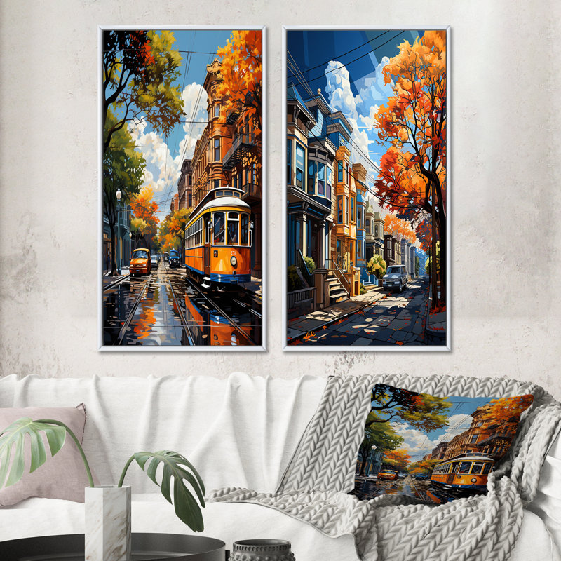 «City New Orleans City», 2 pièces, Cadre blanc, H 40 po x l 40 po