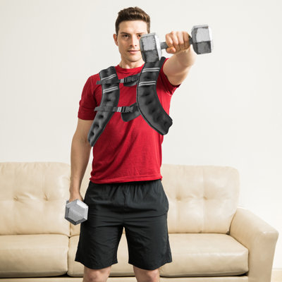 Adjustable Weighted Vest for Men & Women – 12-30LB, Double Shoulder Straps, Includes 30LB Weights – For Running, Cardio, Walking, Gym & Home Fitness –