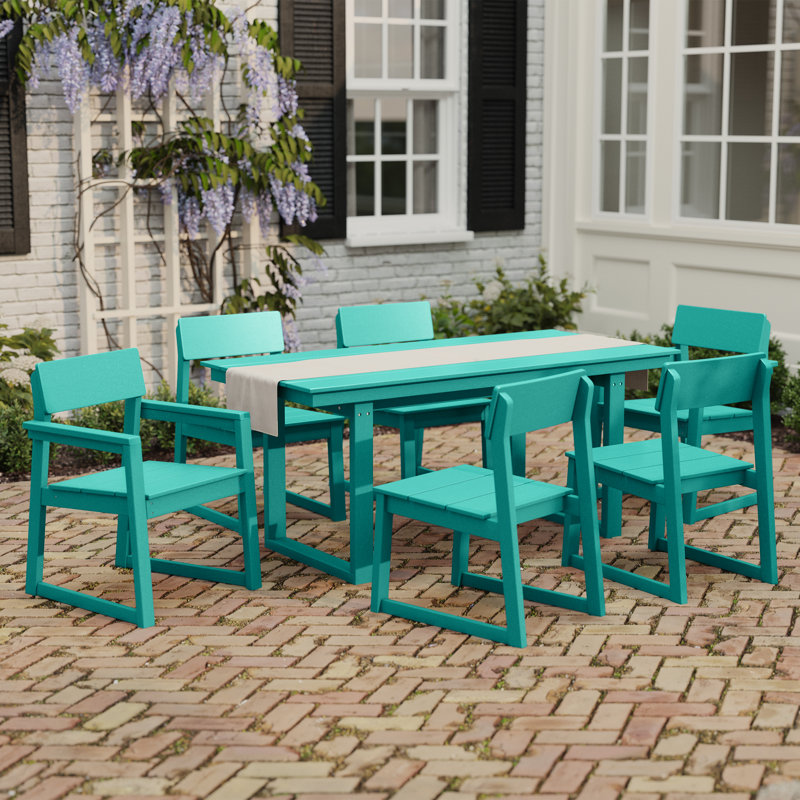 Ensemble repas d'extérieur 7 pièces 7 pièces, Sarcelle