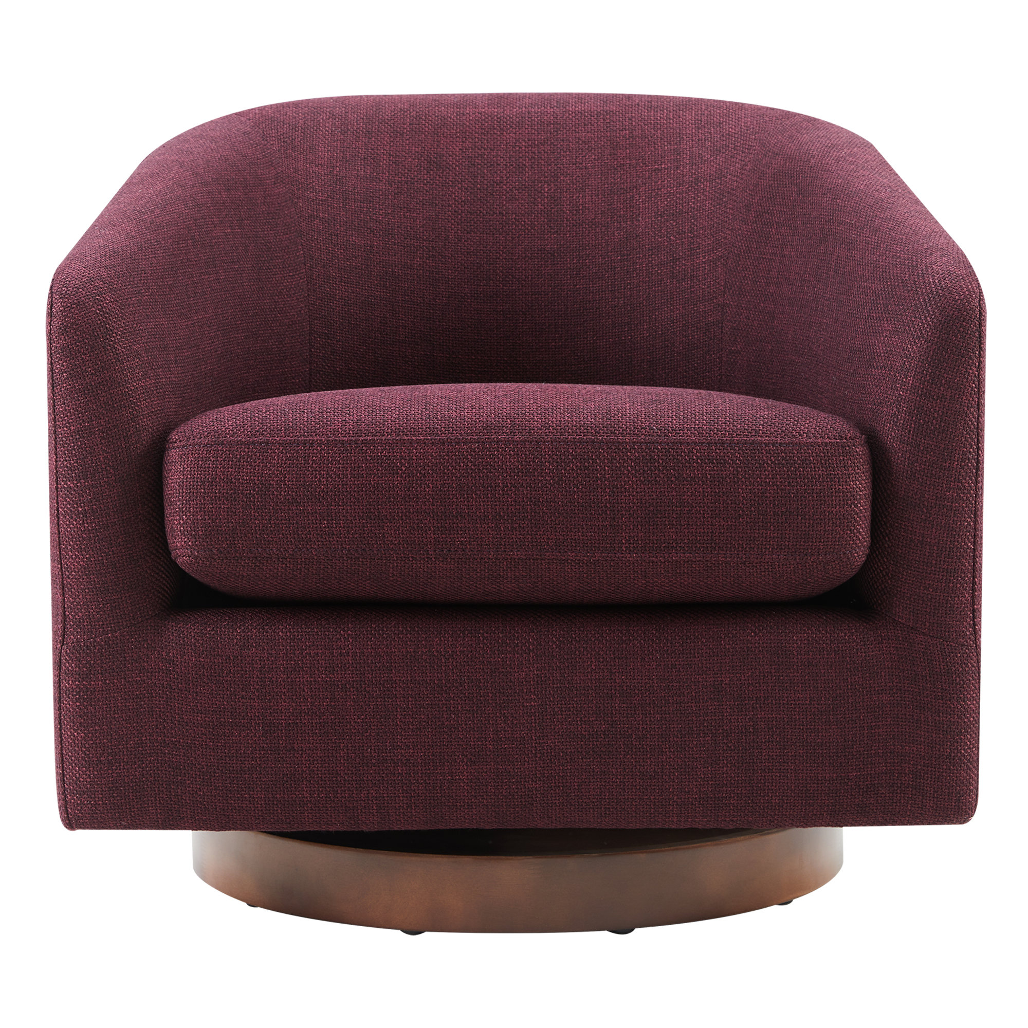Bennett Upholstered Swivel Barrel Chair (Set of 2), Luna Merlot Textured