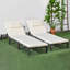Azyrah 195cm Long Reclining Double Sun Lounger with Cushions-1259573086-1259641913