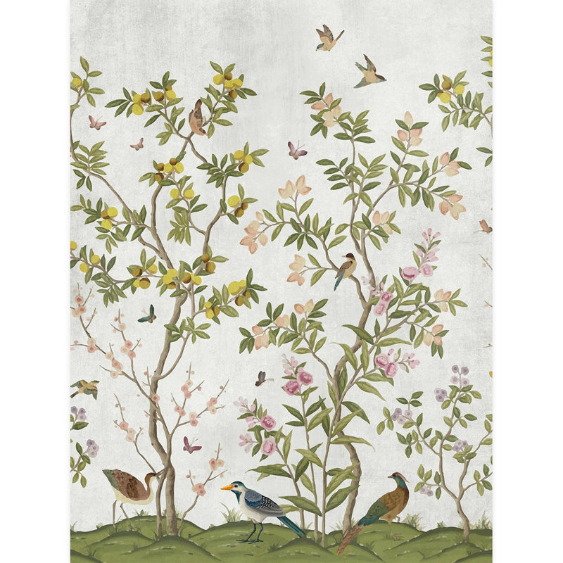 Bordure florale pelez et collez, L 96 po x l 72 po