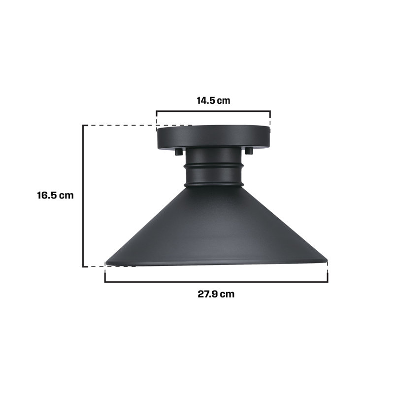 Plafonnier semi-encastré d'extérieur à une lumière de 11 pouces Watts Creek, compatible avec le ciel foncé