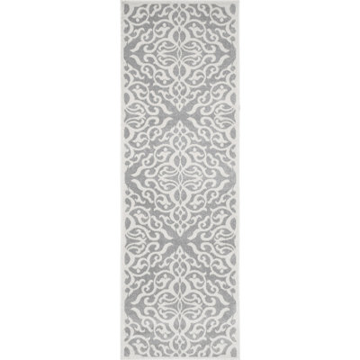 Tyner Trellis Vintage Style Power Loom Performance Gray Rug