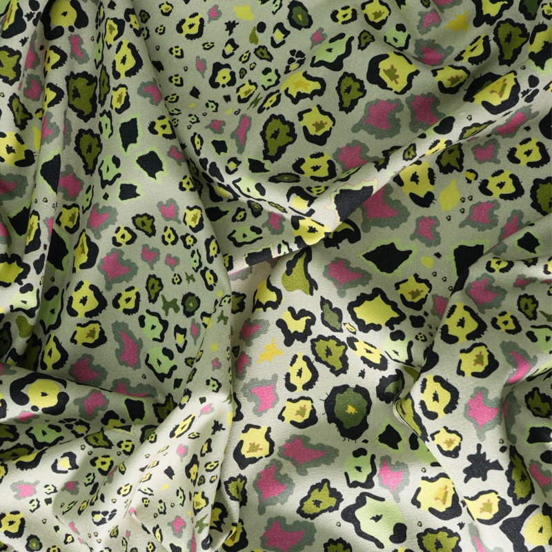 Leopard Lights Linen Fabric, Savannah