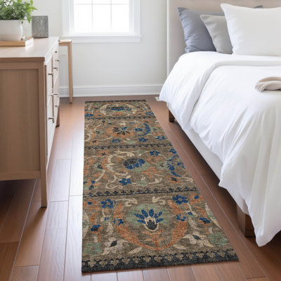 Tapis floral intérieur / extérieur lavable à la machine Chantille ACN2480